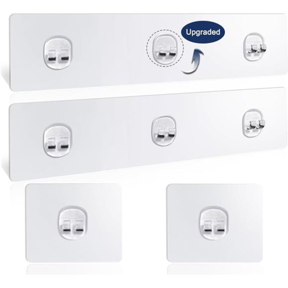 Shower Caddy Adhesive Hooks 4 Pack Strong Waterproof No Drilling Bathroom Storag
